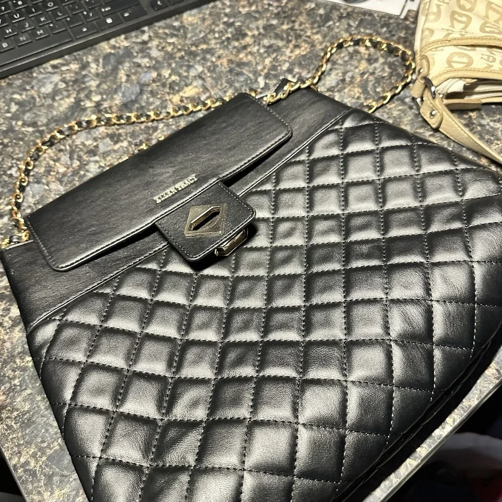 Ellen Tracy Black Handbag Classy Boho‎ Quilted Design MSRP $168